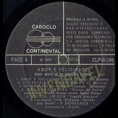 Amor E Felicidade (CABOCLO-CONTINENTAL CLP 9036)