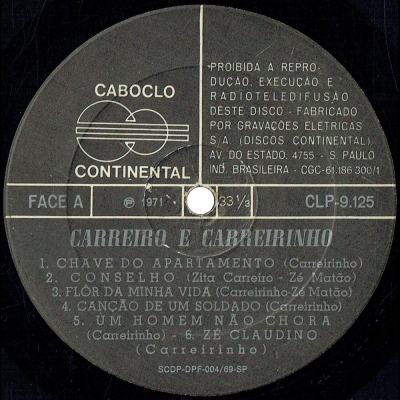 Carreiro E Carreirinho - 1971 (CABOCLO CLP 9125)