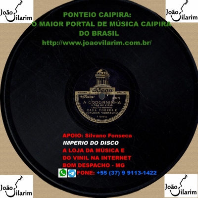 Raul Torres E Joaquim Vermelho - 78 RPM 1934 (ODEON 11150)