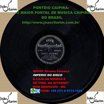 Vieira E Vieirinha - 78 RPM 1954 (CONTINENTAL 16920)