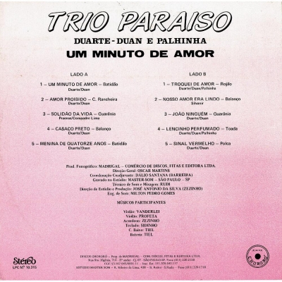 trio_paraiso_1995_duarte_duan_e_palhinha_um_minuto_de_amor