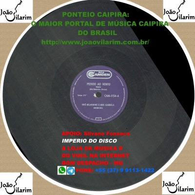 Nho Belarmino E Nhá Gabriela - 78 RPM 1963 (RCA-CAMDEN CAM 1154)