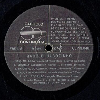 Jacó E Jacozinho (1968) (CONTINENTAL CLP 9046)