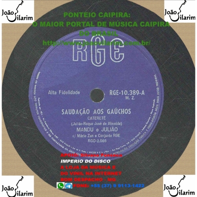 Mandu E Julião - 78 RPM 1962 (RGE 10389)