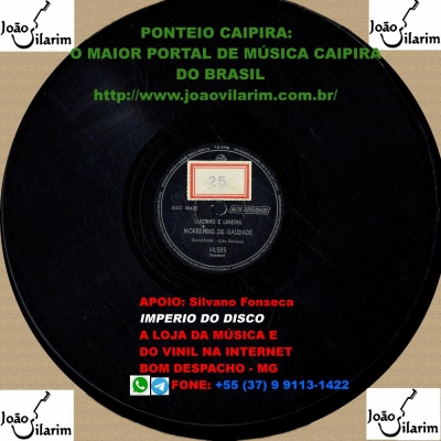 Luizinho e Limeira - 78 RPM 1960 (ODEON 14585)