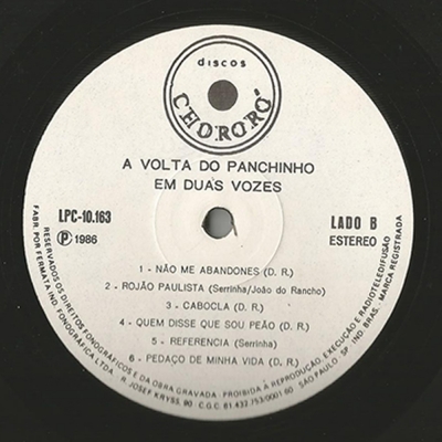 Panchinho_A_Volta_do_Panchinho_1986_Em_Duas_Vozes