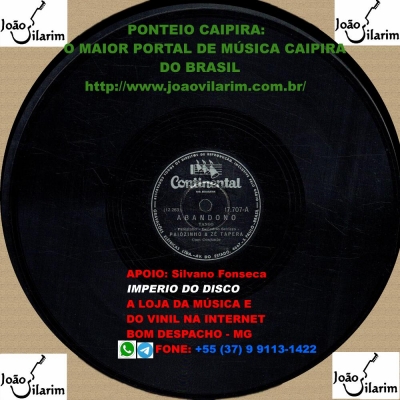 Paiozinho, Zé Da Estrada E Pirigoso - 78 RPM 1958 (CONTINENTAL 17536)