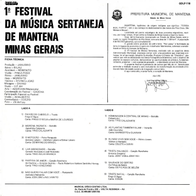 1º Festival Da Música Sertaneja De Mantena - Minas Gerais