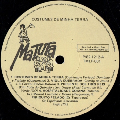 Costumes De Minha Terra (1982) (TMLP 001)