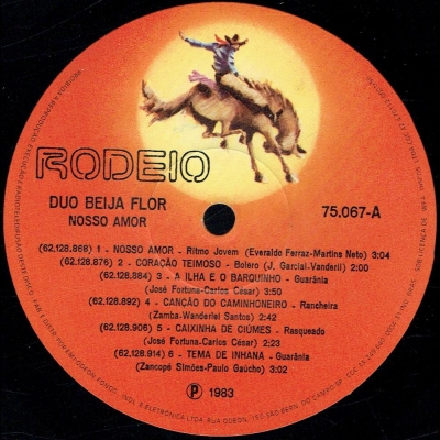 Duo Beija-Flor - 1983 (RODEIO WEA 75067)