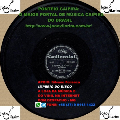 Zé Carreiro E Carreirinho - 78 RPM 1953 (CONTINENTAL 16759)